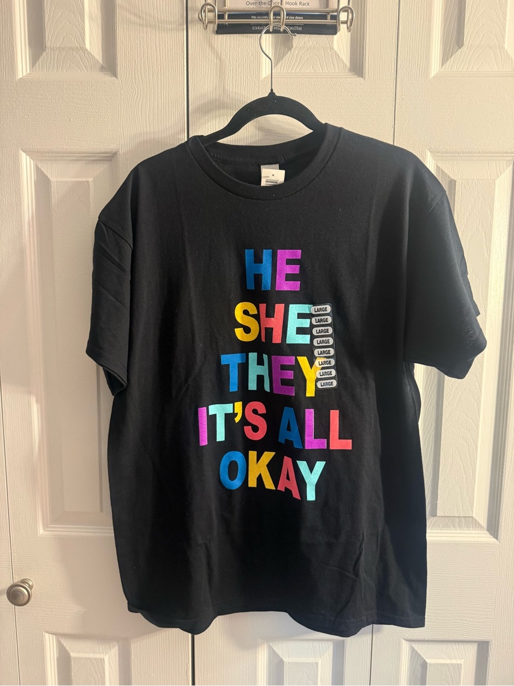 Gildan Black T-Shirt with Multicolor Graphic